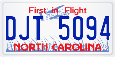 NC license plate DJT5094