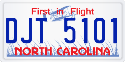 NC license plate DJT5101