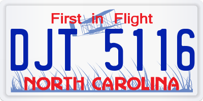 NC license plate DJT5116