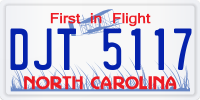 NC license plate DJT5117