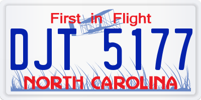 NC license plate DJT5177