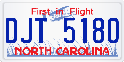 NC license plate DJT5180