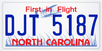NC license plate DJT5187