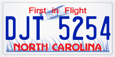 NC license plate DJT5254
