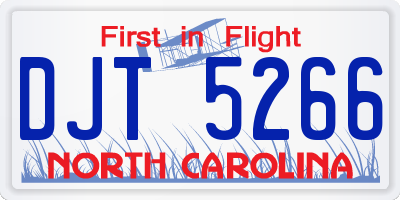 NC license plate DJT5266