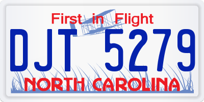 NC license plate DJT5279