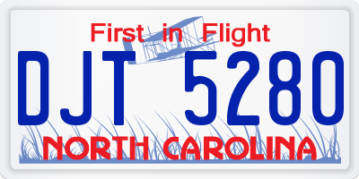 NC license plate DJT5280