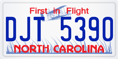 NC license plate DJT5390