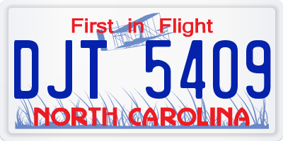 NC license plate DJT5409