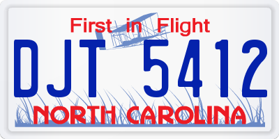 NC license plate DJT5412