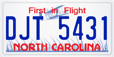 NC license plate DJT5431