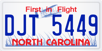 NC license plate DJT5449