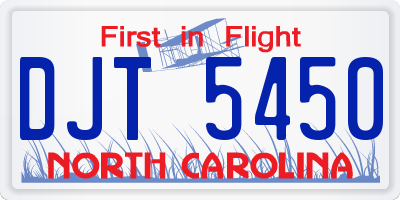 NC license plate DJT5450