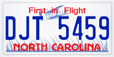 NC license plate DJT5459
