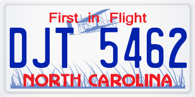 NC license plate DJT5462
