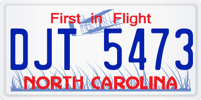 NC license plate DJT5473