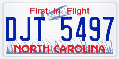 NC license plate DJT5497