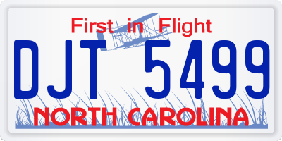 NC license plate DJT5499