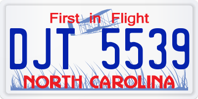NC license plate DJT5539