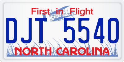 NC license plate DJT5540