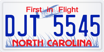 NC license plate DJT5545