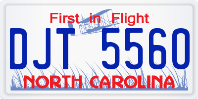 NC license plate DJT5560