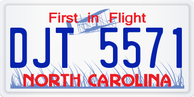 NC license plate DJT5571