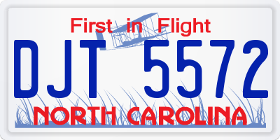 NC license plate DJT5572