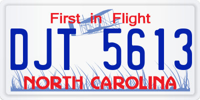 NC license plate DJT5613