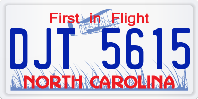 NC license plate DJT5615