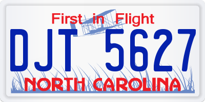 NC license plate DJT5627