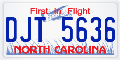 NC license plate DJT5636
