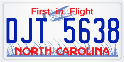 NC license plate DJT5638