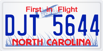 NC license plate DJT5644