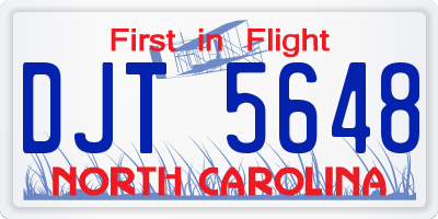 NC license plate DJT5648