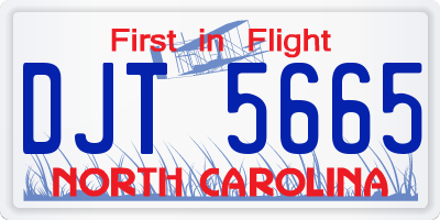 NC license plate DJT5665