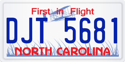NC license plate DJT5681