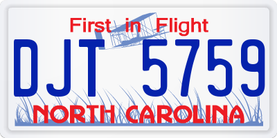 NC license plate DJT5759