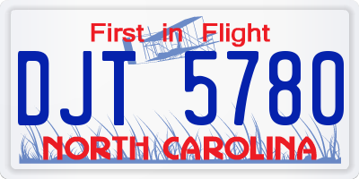NC license plate DJT5780