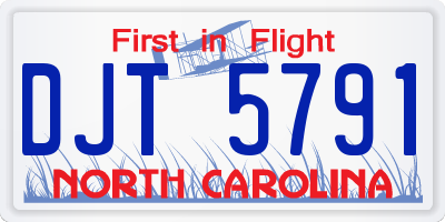 NC license plate DJT5791