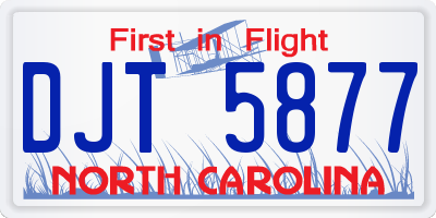 NC license plate DJT5877