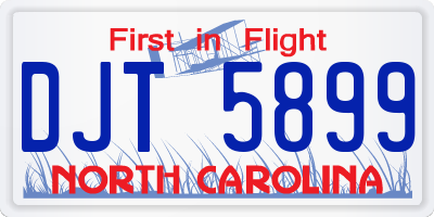 NC license plate DJT5899
