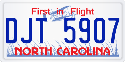 NC license plate DJT5907