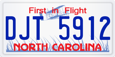NC license plate DJT5912