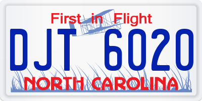 NC license plate DJT6020