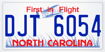 NC license plate DJT6054
