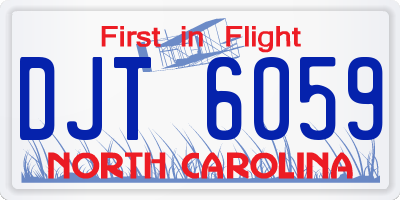 NC license plate DJT6059