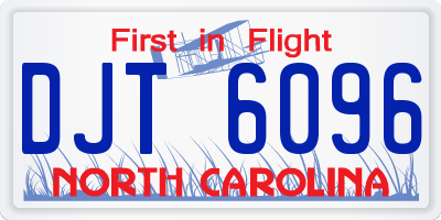NC license plate DJT6096