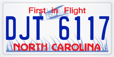 NC license plate DJT6117