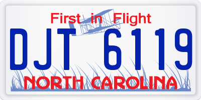 NC license plate DJT6119
